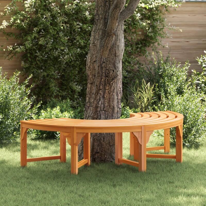 vidaXL Tree Bench Outdoor Patio Wooden Bench for Backyard Porch Park Wood - Brown - 160 cm