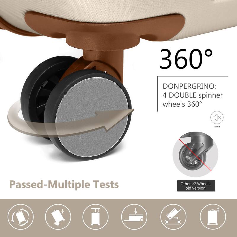 6-Piece, Luggage Sets, Hard-Shell Expandable Luggage with 2 makeup bags and Combination Lock, for Boarding Travel