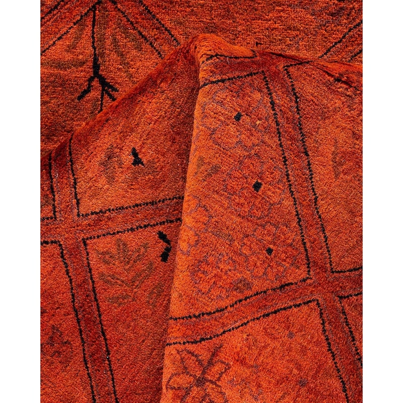 Fine Vibrance, One-of-a-Kind Hand-Knotted Area Rug - Orange, 6' 1" x 6' 1" - 6' 1" x 6' 1"