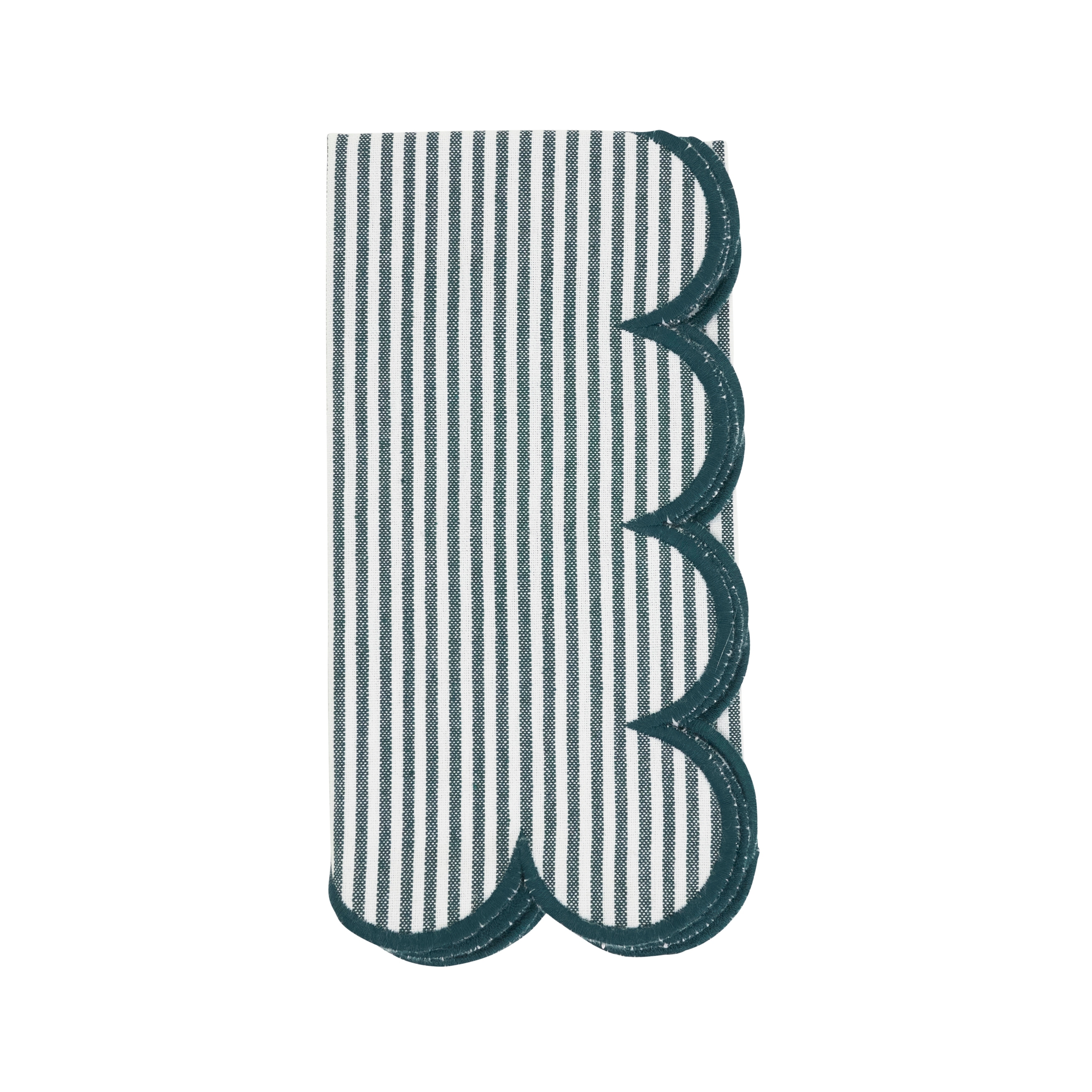 Striped Pattern Cotton Decorative Napkins (Set of 4) - Finished Edge Detail for Dining and Entertaining, 20"x20"