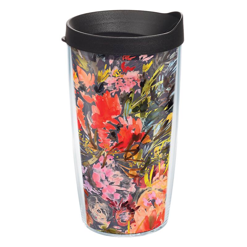 Tervis Kelly Ventura Floral Collection Made in USA Double Walled Insulated Travel Tumbler, Bright Floral - 16oz - Classic
