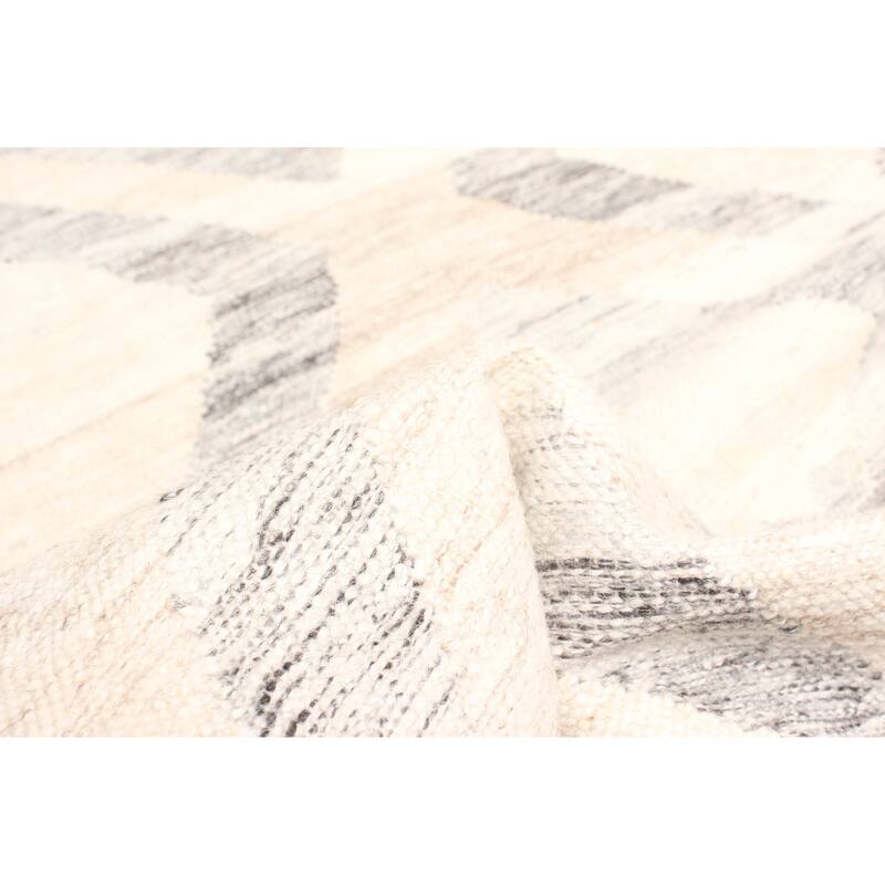 ECARPETGALLERY Flat-Weave Ankara FW Cream Wool Kilim - 5'5 x 7'5