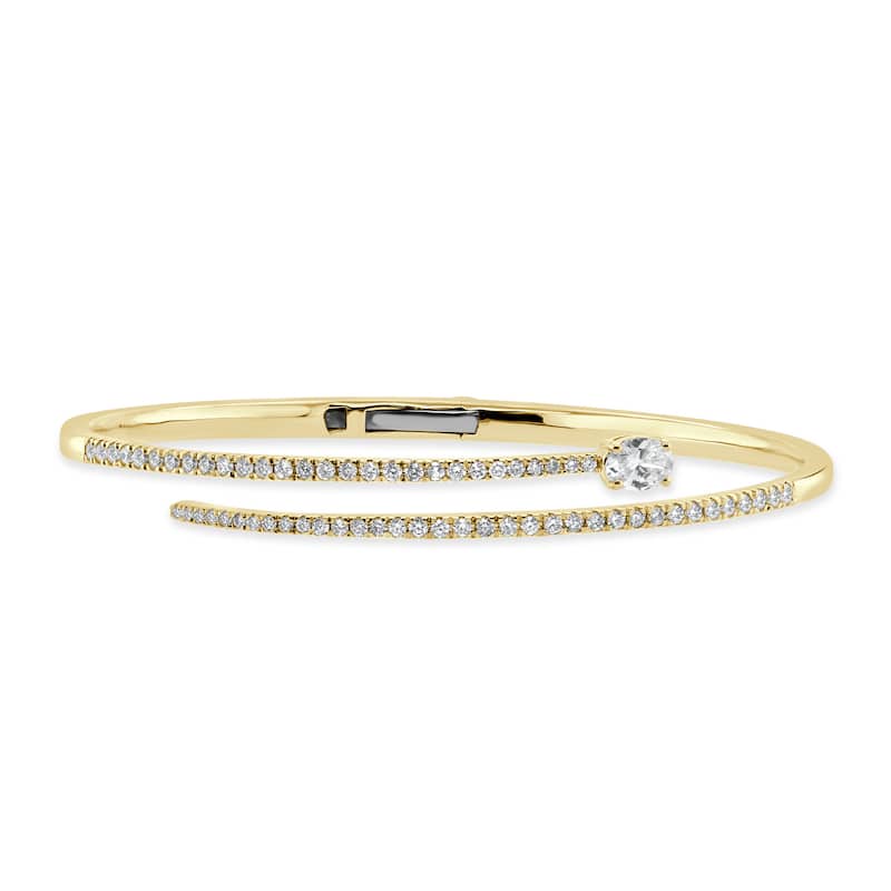 Joelle Collection Diamond Bangle 1.00ct 14K Gold - White