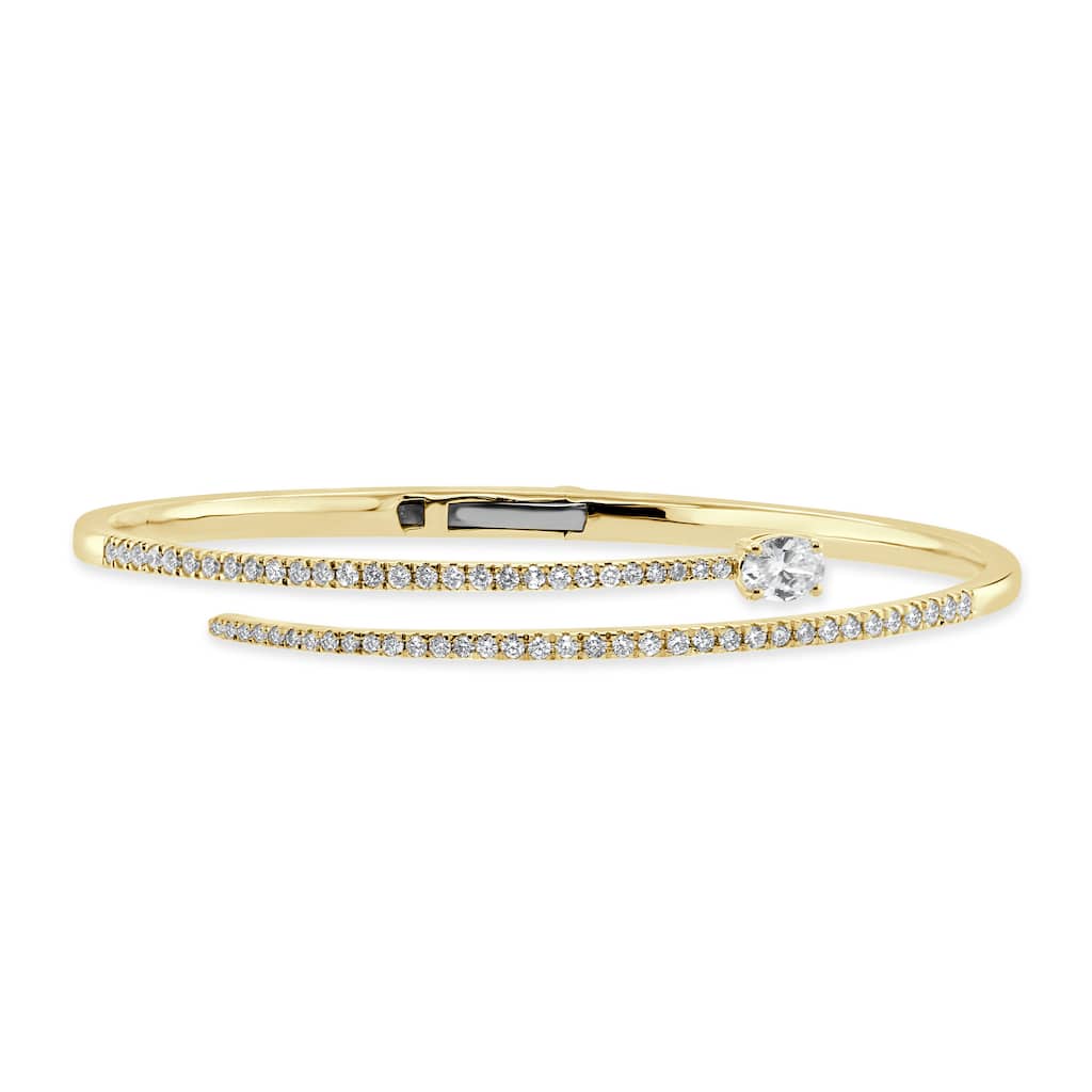 Joelle Collection Diamond Bangle 1.00ct 14K Gold - White