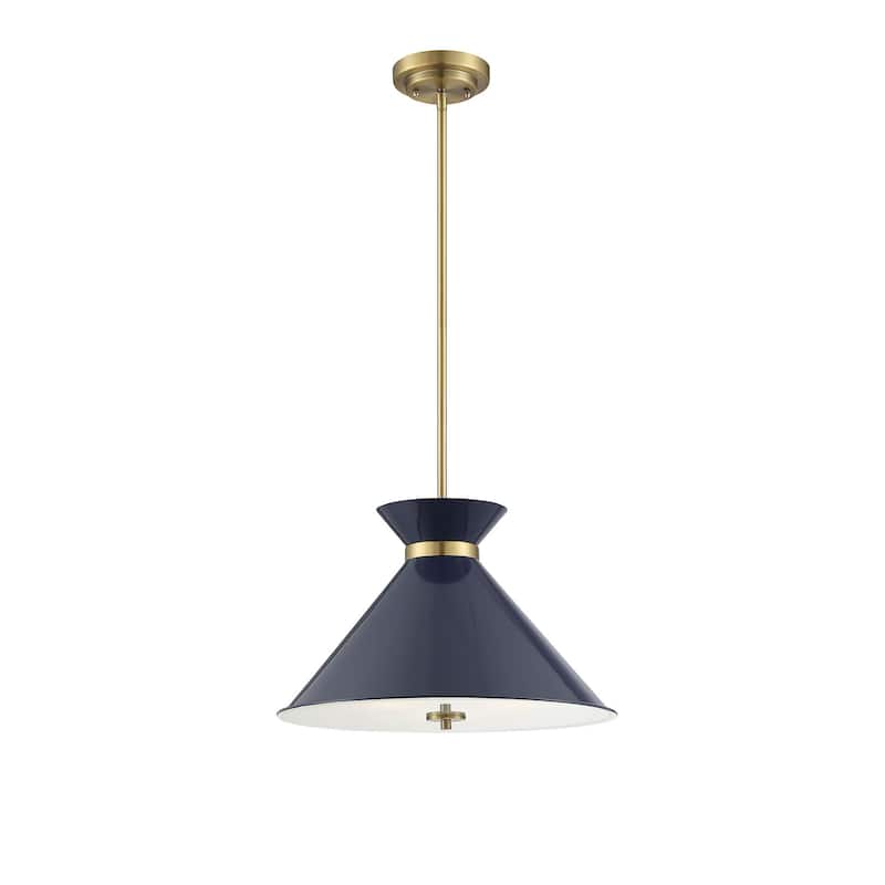 Savoy House Lamar 18" Wide Pendant with Metal Shade and Accented Band