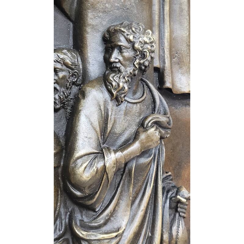 The Last Supper Bronze Metal Handmade Original Wall Hanging Art Plaque Plate Bas Relief