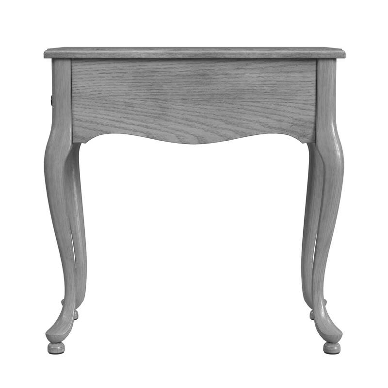 HomeRoots 25" Gray Solid And Manufactured Wood Rectangular End Table With Drawer - 11.50 in. x 24.50 in. x 23.50 in.