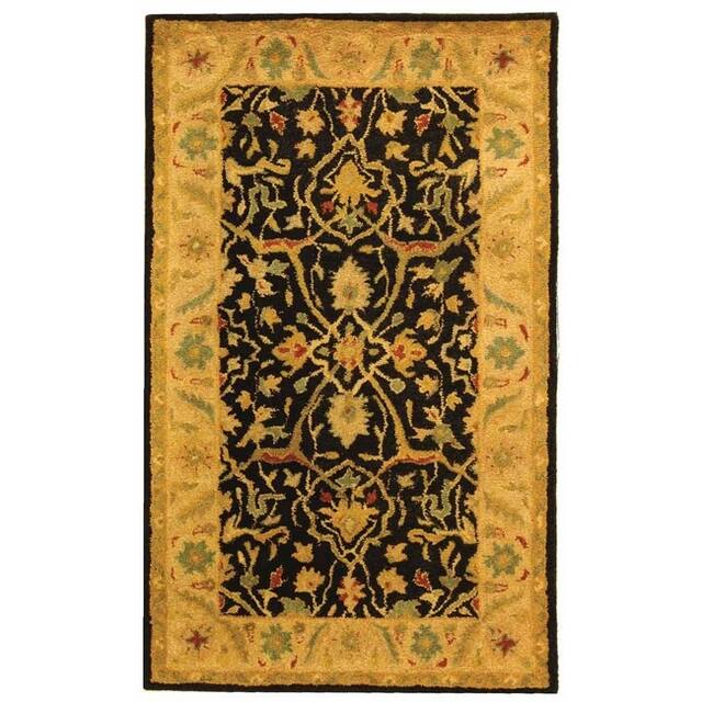 SAFAVIEH Handmade Antiquity Izora Traditional Oriental Wool Rug - 3' x 5' - Black