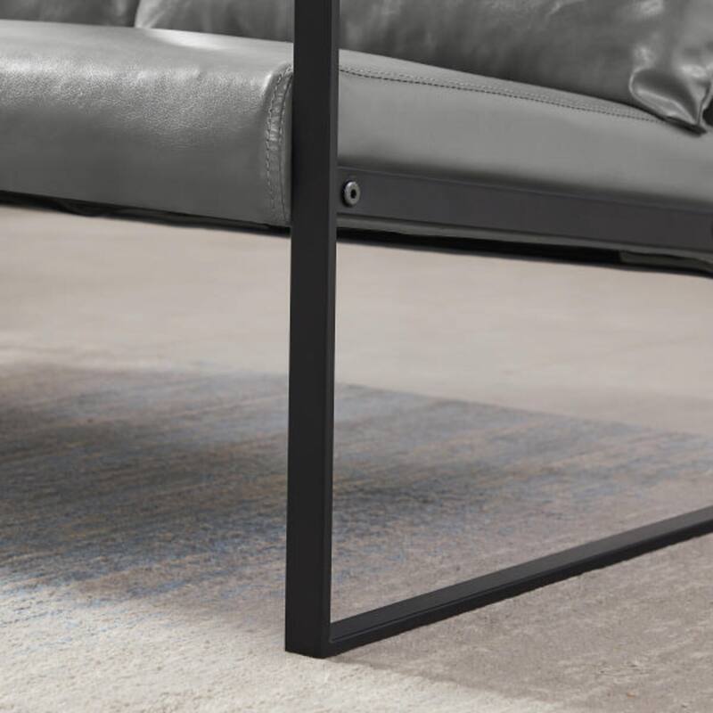 Homy Lin Living Room, Office or The Reception Area PVC Leather Accent arm Chair with Extra Thick Padded backrest