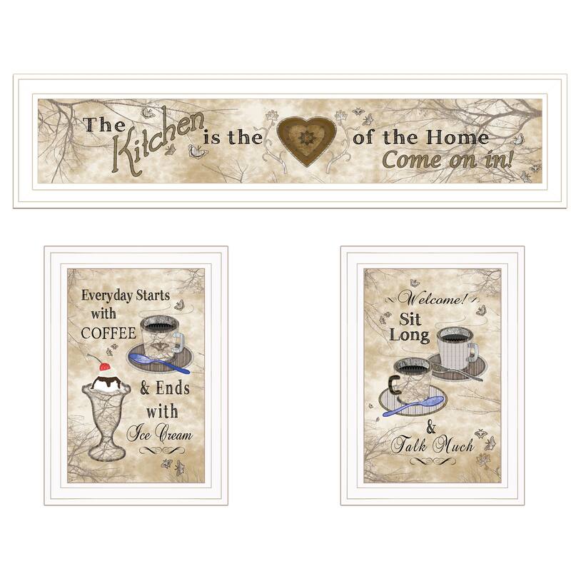 TrendyDecor4U Farmhouse "Love of Nature Kitchen" 3-Piece Vignette - Earthtone