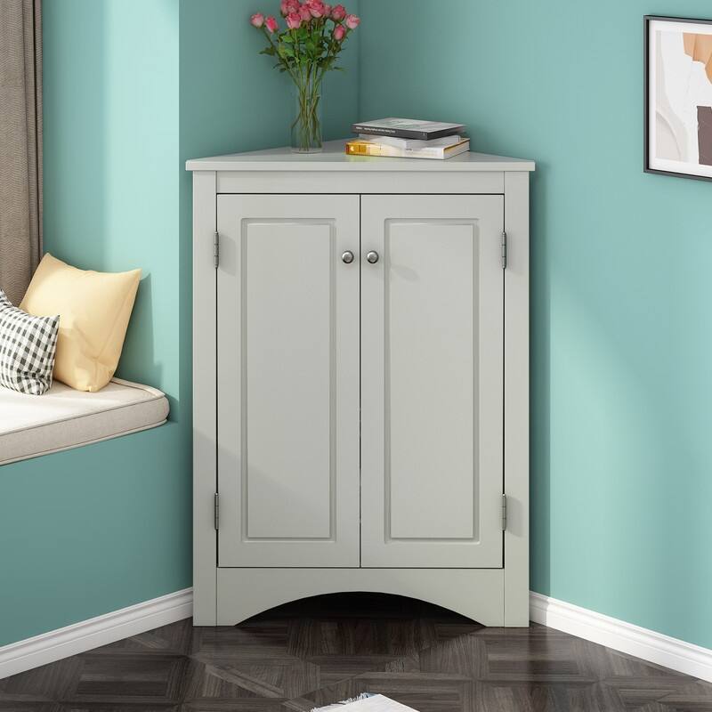 Triangle Bathroom Storage Cabinet with Adjustable Shelves