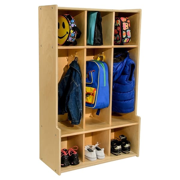 slide 2 of 5, Contender 3-Section Coat Locker With Bench and Cubbies Storage Shelves, Backpack Hook, Shoe Bench Entryway With Storage - 28.75"