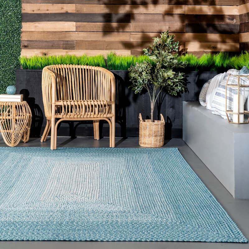 Brooklyn Rug Co Jayda Braided Ombre Indoor/Outdoor Area Rug Bed Bath