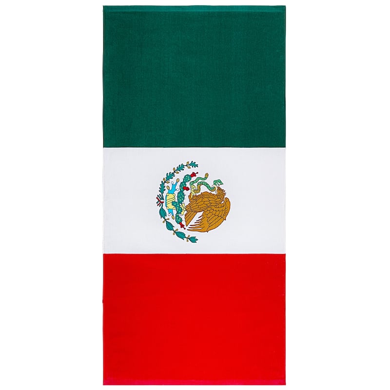 100% Cotton Printed Beach Towel - Mexican Flag