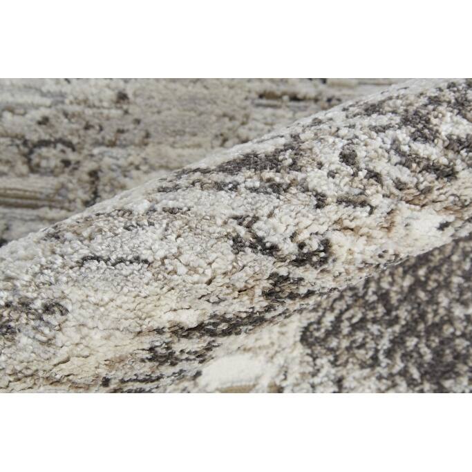 Vala Power Loomed Distressed Abstract Modern Stain Resistant Area Rug By HomeRoots - 8' Runner