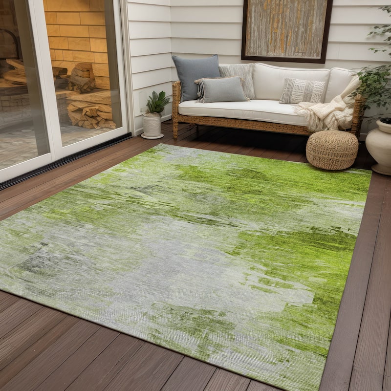 Machine Washable Indoor/ Outdoor Chantille Abstract Ombre Rug