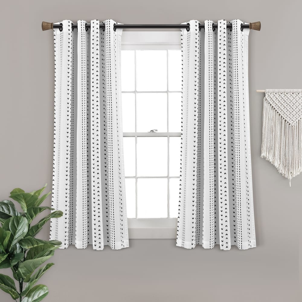 Lush Decor Hygge Stripe Window Curtain Panel Pair