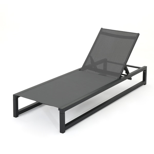Modesta Outdoor Aluminum Mesh Chaise Lounge by Christopher Knight