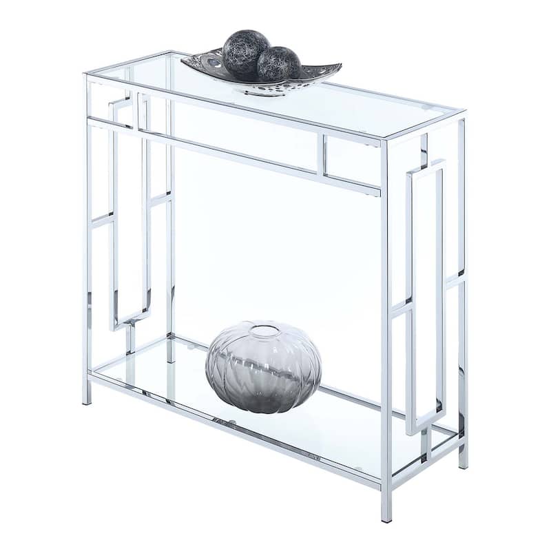 Convenience Concepts Town Square Chrome Hall Table with Shelf