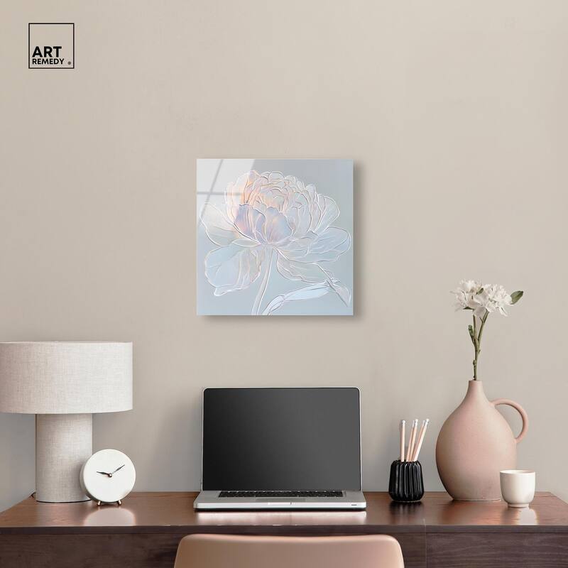 Embossed Flower II Acrylic by Art Remedy, Ready to Hang