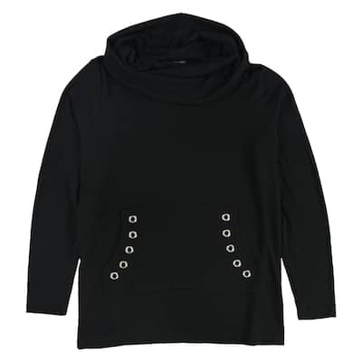 Belldini Womens Grommet Pullover Sweater,, Black, 1X