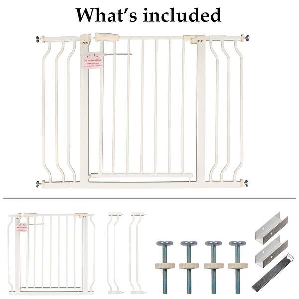 dimension image slide 3 of 4, BalanceFrom Easy Walk Thru Safety Gate for Doorways and Stairways with Auto Close, 30 inch Tall, Available in Three Sizes
