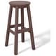 preview thumbnail 58 of 97, Laguna Hdpe All Weather Outdoor Patio 29" Round Bar Stool Dark Brown
