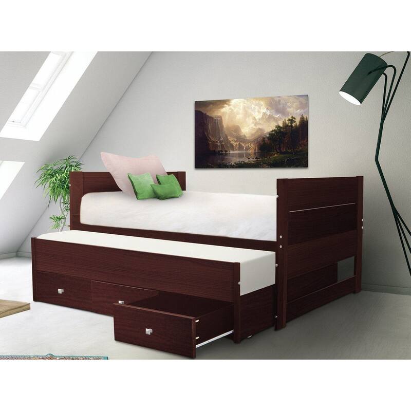 Taylor & Olive Begonia Twin Bed with Twin Trundle & 3 Built in Drawers