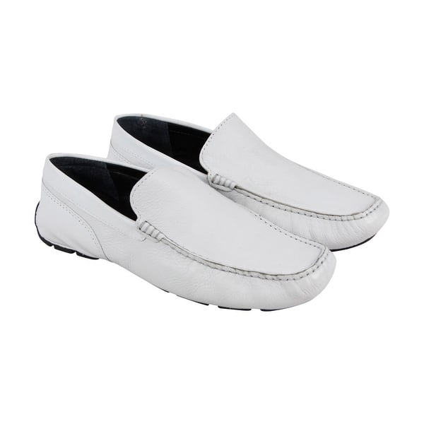 Shop Steve Madden Dune Mens White Leather Casual Dress Slip On