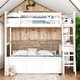 preview thumbnail 1 of 26, Full over Full Bunk Bed With Desk,Solid Construction for Bedroom White