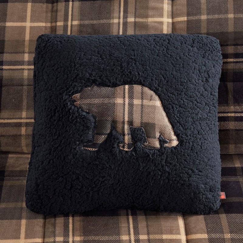 GDF Studio - Alton Plush to Sherpa Down Alternative Comforter Set - Beige Plaid