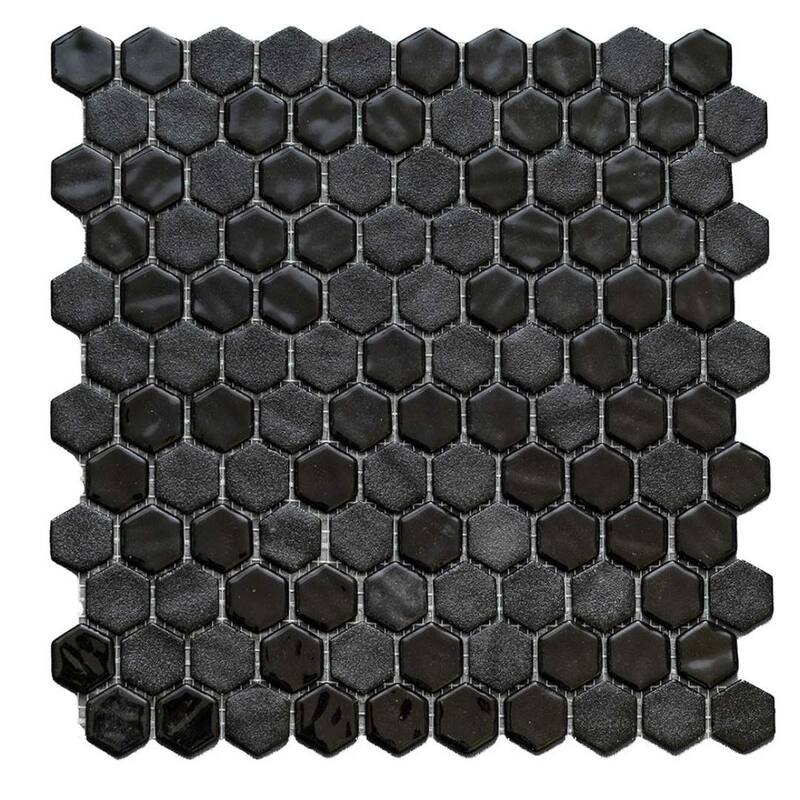 The Tile Life Eterna Hex 1x1 Glass Mosaic Floor & Backsplash Wall Tile
