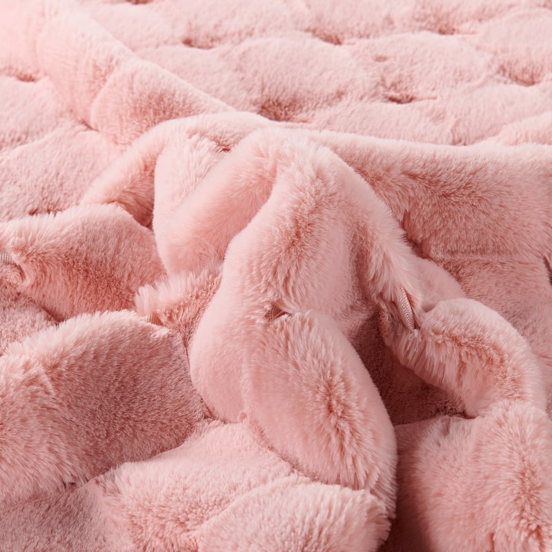 Christmas jacquard imitativerabbit fauxfur throw 50"x60"