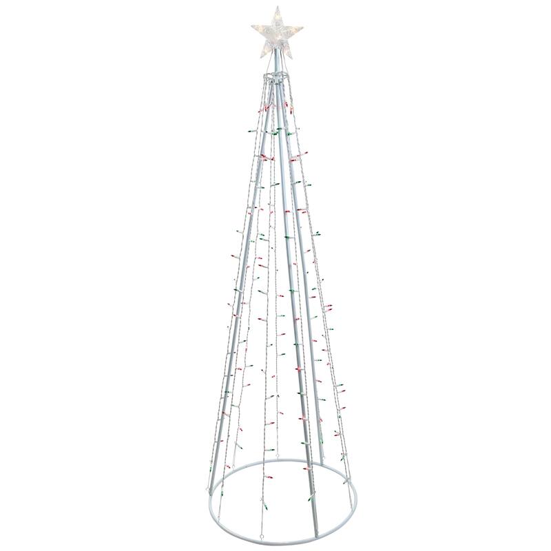 6' Red and Green Lighted Show Cone Christmas Tree Outdoor Decoration