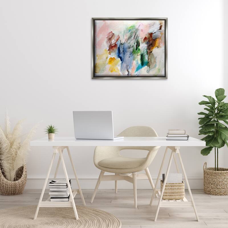Stupell Earthy Pitter Patter Abstract Framed Floater Canvas Wall Art Design By Gemma Bardot