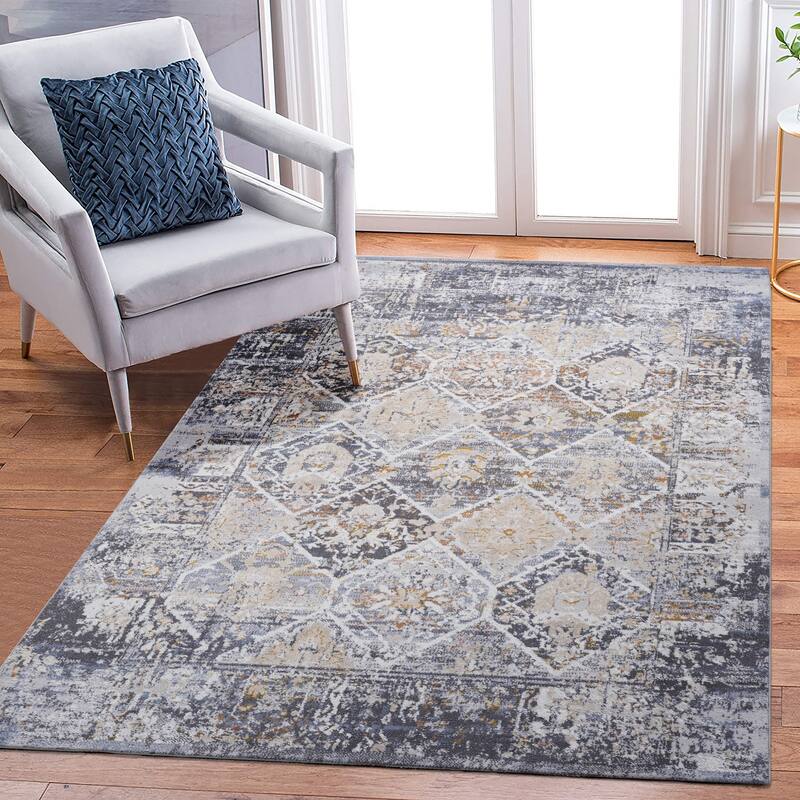 LOOM & LUXE Collection Multi/Traditional Non-Shedding Area Rug