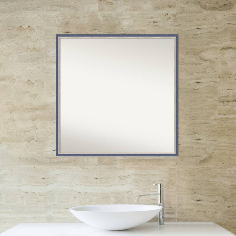 Theo Narrow Non-Beveled Wood Framed Bathroom Vanity Wall Mirror