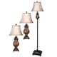 StyleCraft Toffee Table Lamp - Natural Linen Fabric Shade (Set of 2 ...
