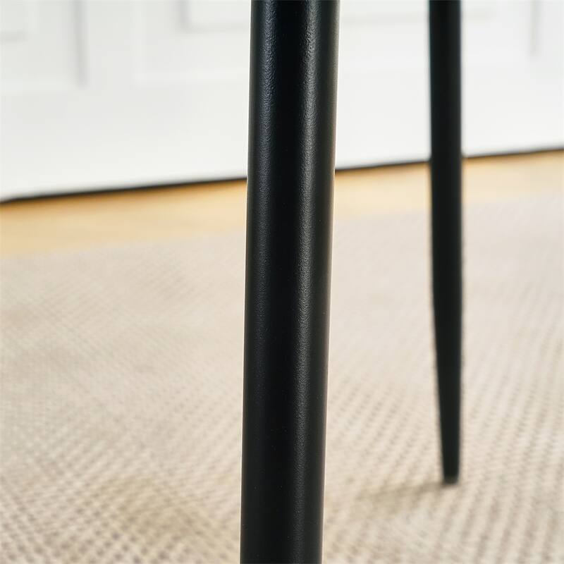 Modern Velvet Upholstered Dining Chair with Metal Legs (Set of 2)