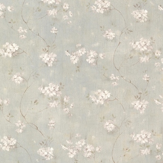 Dixie Aqua Floral Trail Wallpaper - 20.5in x 396in x 0.025in