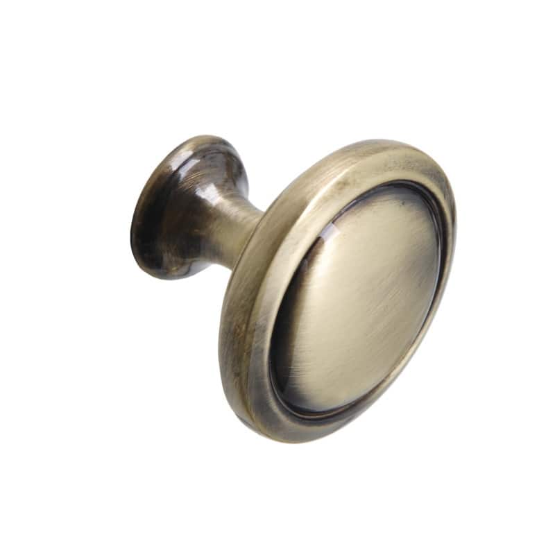Utopia Alley Luna Cabinet Ring Pull Knob - Vintage Cabinet Hardware with Hand Finished Antique Brass, Pull Knobs 1.2"