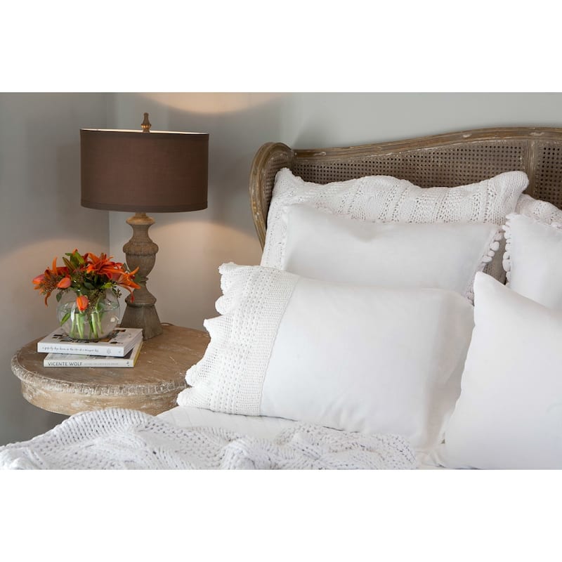 Evelyn White Linen Crochet Sheet Set