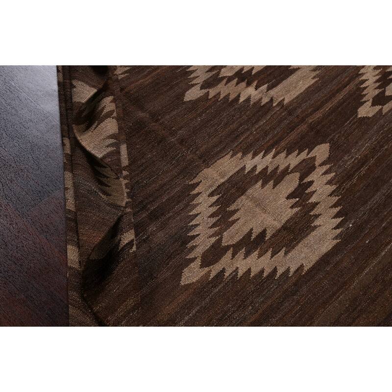 Natural Dye Geometric Tribal Oriental Kilim Area Rug Wool Hand-woven - 4'11" x 6'9"
