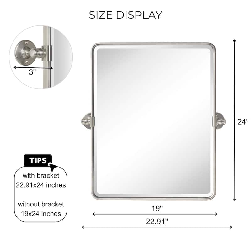 TEHOME Woodvale Rectangle Vertical Metal Wall Mirrors