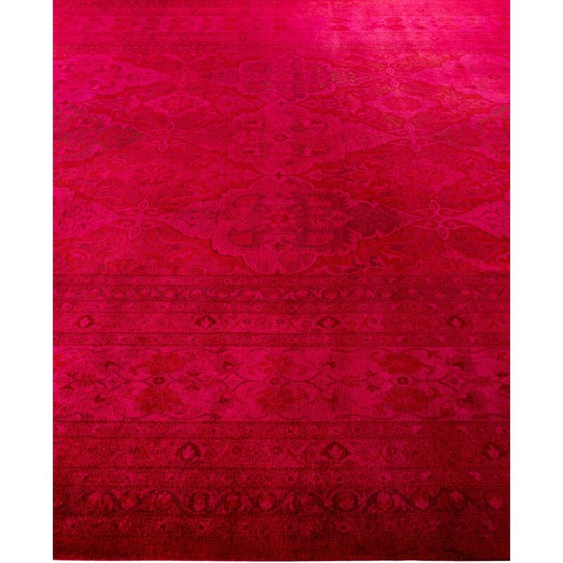 Overdyed One-of-a-Kind Hand-Knotted Area Rug - Pink - 10' 4" x 14' 2"