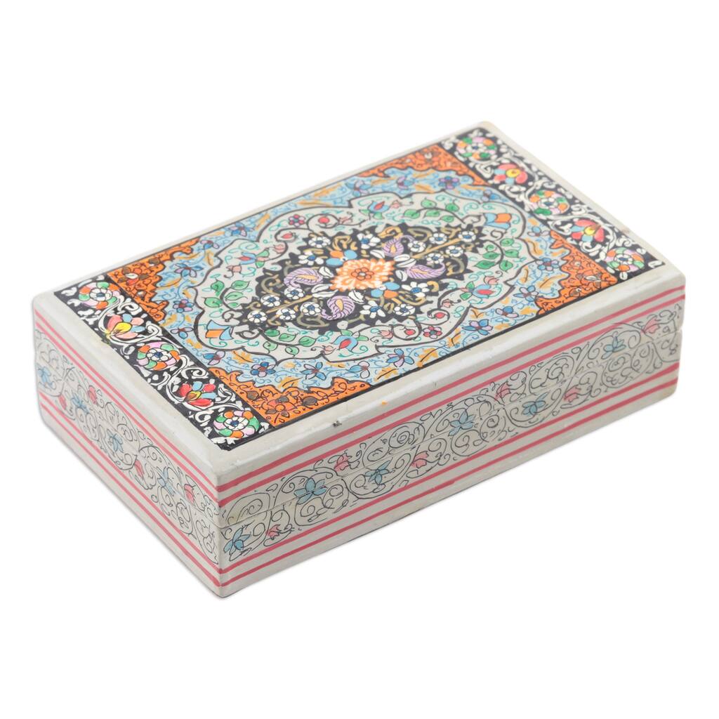 Novica Handmade Persian Midnight Garden Papier Mache Decorative Box