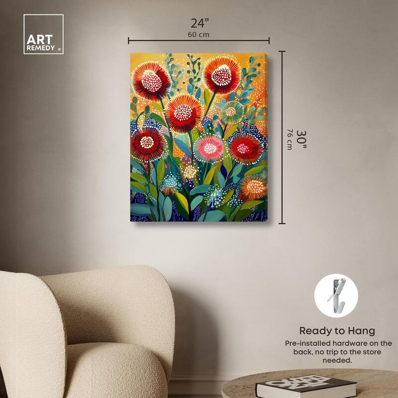 Vivid Flora I Canvas by Art Remedy, Gallery Wrapped