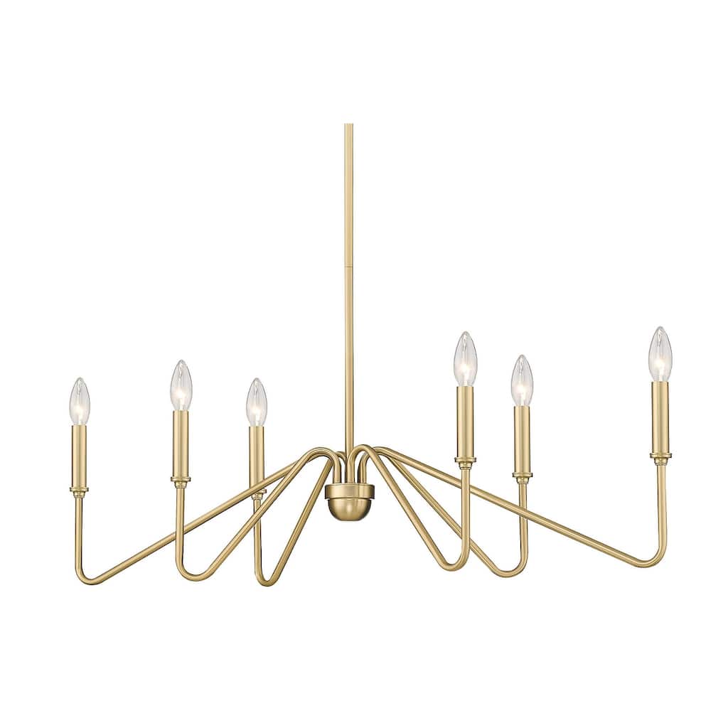 Golden Lighting 3690-LP Kennedy 6 Light 37" Wide Taper Candle Style