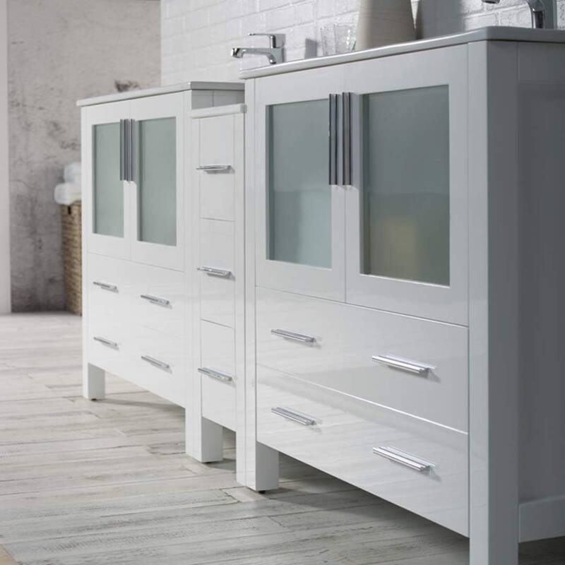 Blossom Sydney 84" Solid Wood Double Sink Bathroom Vanity with Cabinet