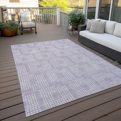 Machine Washable Indoor/ Outdoor Chantille Modern Houndstooth Rug